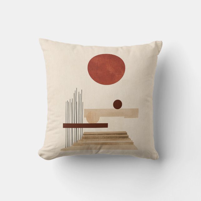 Modern geometrisk Abstrakt i mitten av århundradet Kudde (Framsida)