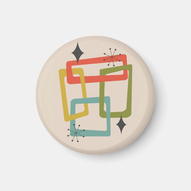 Modern geometrisk Abstrakt i mitten av århundradet Magnet (Framsidan)