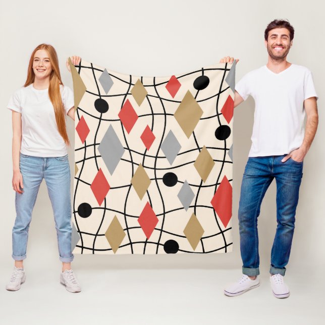 Modern geometrisk Abstrakt i mitten Fleecefilt (På plats)