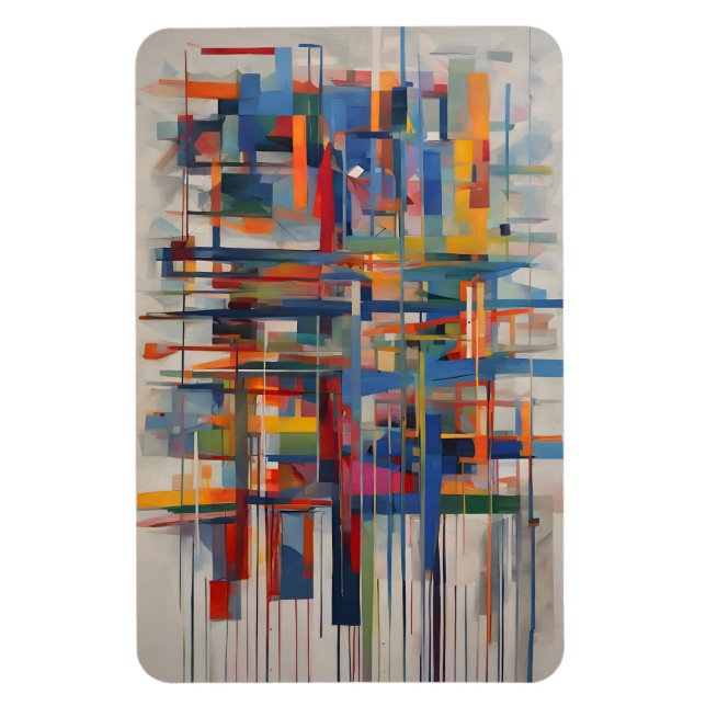 Modern geometrisk abstrakt konst magnet (Vertikal)