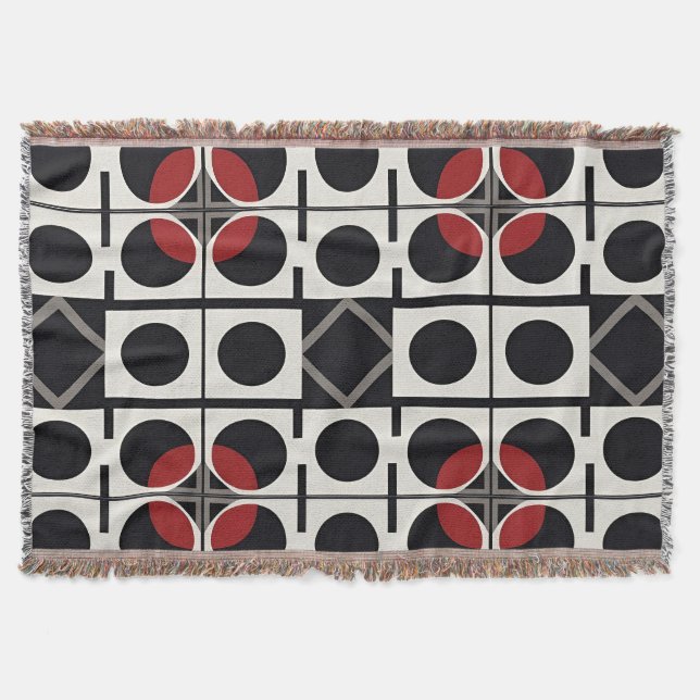 Modern geometrisk abstrakt med cirklar filt (Framsidan)