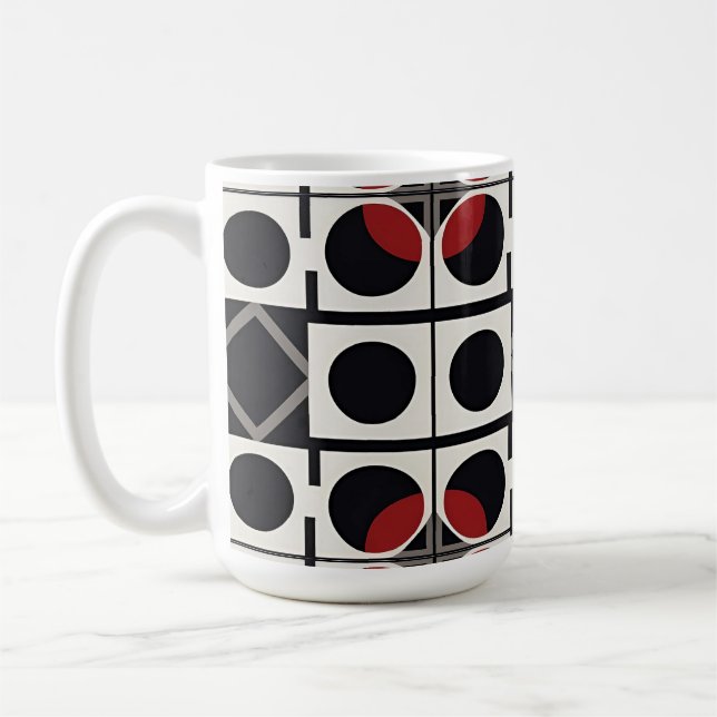 Modern geometrisk Abstrakt med cirklar Kaffemugg (Vänster)