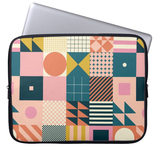 Modern geometrisk abstrakt mönster-design med enke laptop fodral (Framsidan)