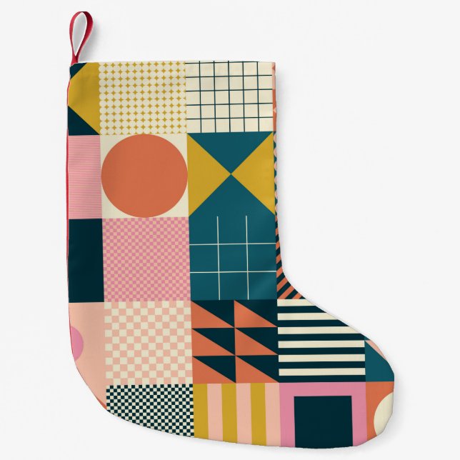 Modern geometrisk abstrakt mönster-design med enke liten julstrumpa (Framsidan)