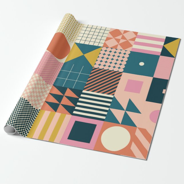 Modern geometrisk abstrakt mönster-design med enke presentpapper (Utrullad)