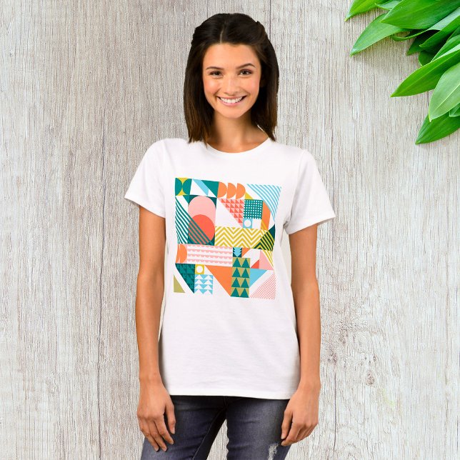 Modern geometrisk Abstrakt Mönster-fet retro T Shirt (Skapare uppladdad)
