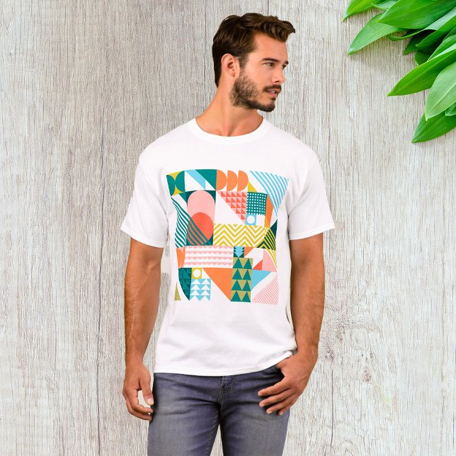 Modern geometrisk Abstrakt Mönster-fet retro T Shirt (Skapare uppladdad)