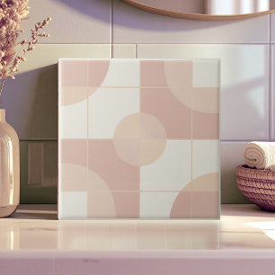 Modern geometrisk abstrakt Pat#10 Rosguld ID1192 Kakelplatta