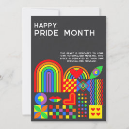 Modern geometrisk abstrakt Pride månad regnbåge Julkort