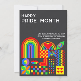 Modern geometrisk abstrakt Pride månad regnbåge Julkort