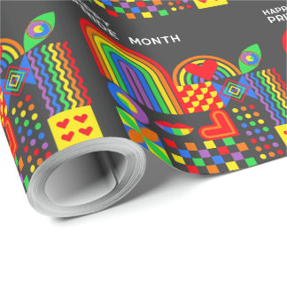Modern geometrisk abstrakt Pride månad regnbåge Presentpapper