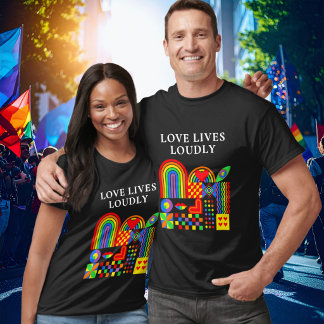 Modern geometrisk abstrakt Pride-månad regnbåge T Shirt