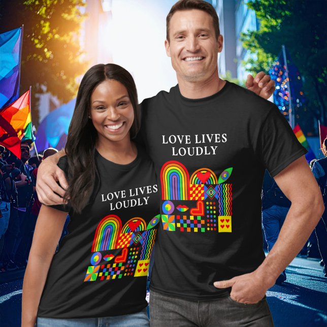 Modern geometrisk abstrakt Pride-månad regnbåge  T Shirt (Skapare uppladdad)