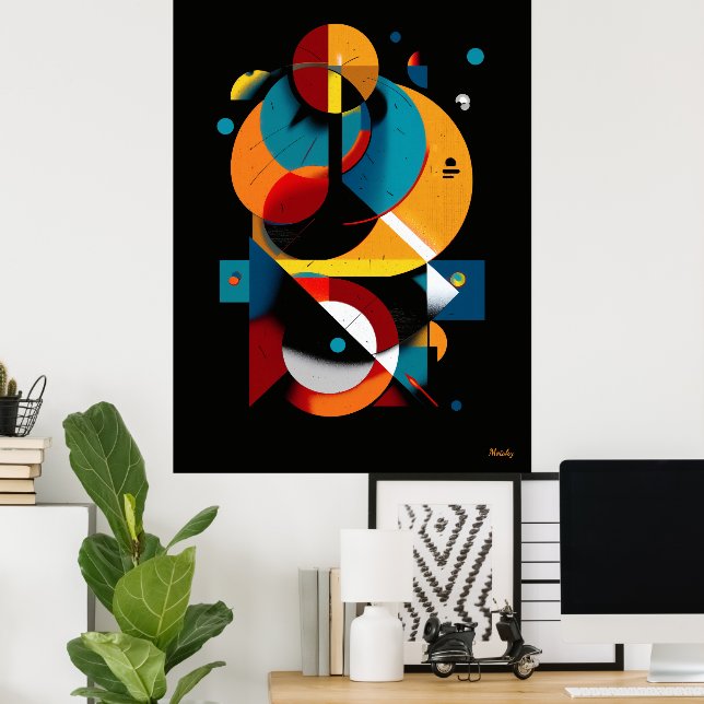 Modern geometrisk abstraktion – Bauhaus omloppsban Poster (Hemmakontoret)