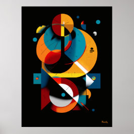 Modern geometrisk abstraktion – Bauhaus omloppsban Poster