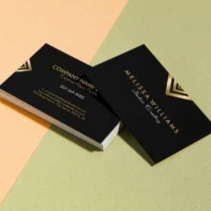 Modern geometrisk accent i svart och Guld Visitkort