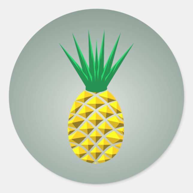 Modern geometrisk ananas runt klistermärke (Framsida)