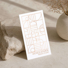 Modern geometrisk Art Deco-falsk roséguld designer Visitkort