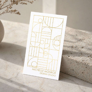 Modern geometrisk Art Deco-falskt guld Designer Visitkort