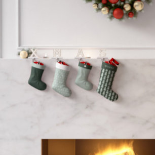 Modern geometrisk blå Julgran-grafik Liten Julstrumpa