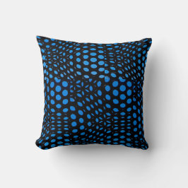 Modern geometrisk blå prickmönster  kudde