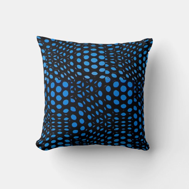Modern geometrisk blå prickmönster  kudde (Framsida)