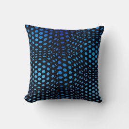 Modern geometrisk blå prickmönster  kudde