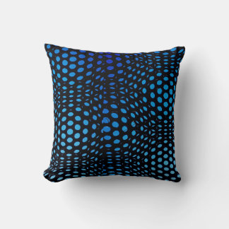 Modern geometrisk blå prickmönster kudde