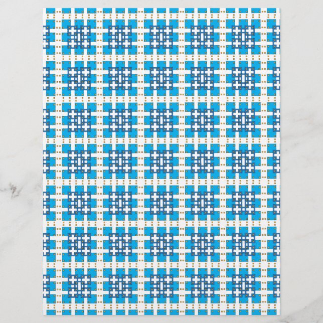 Modern geometrisk blå SEA-fyrkanter mönster (Framsida)