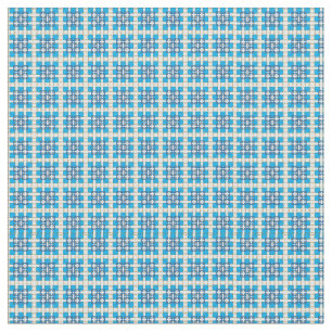 Modern geometrisk blå SEA-fyrkanter mönster Tyg