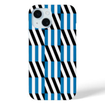 Modern geometrisk blå svart och vit Op Art
