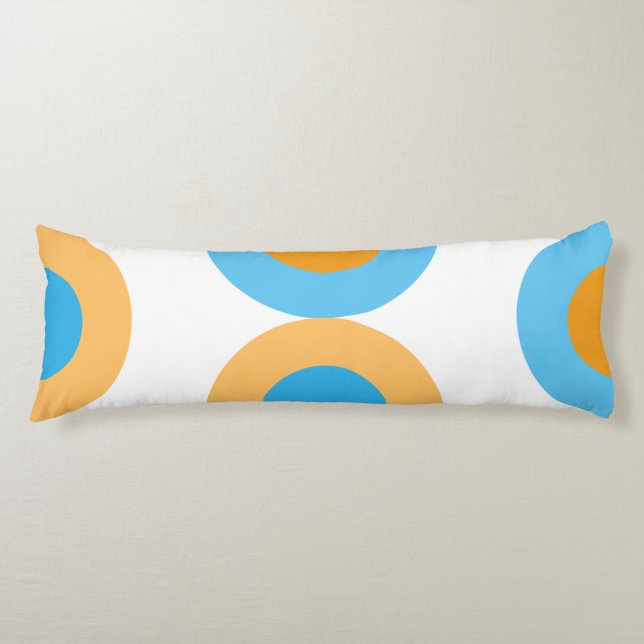 Modern geometrisk blått och Gult Kroppskudde (Framsidan)