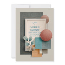 Modern geometrisk Blommigt Bröllop