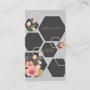 Modern geometrisk Blommigt   Honung Comb Visitkort