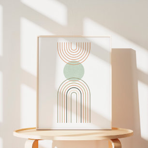 Modern geometrisk boho-regnbågs-konst poster