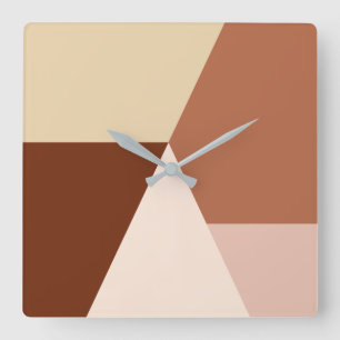 Modern geometrisk cappuccino med minimal abstrakt fyrkantig klocka