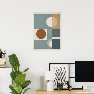Modern geometrisk cirkel och kvadratväggskonst poster