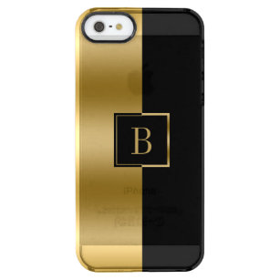 Modern geometrisk design för Guld och svart Clear iPhone SE/5/5s Skal