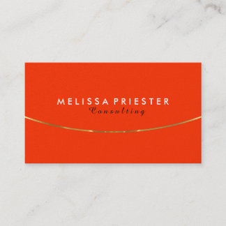Modern geometrisk design för orange och Guld Visitkort