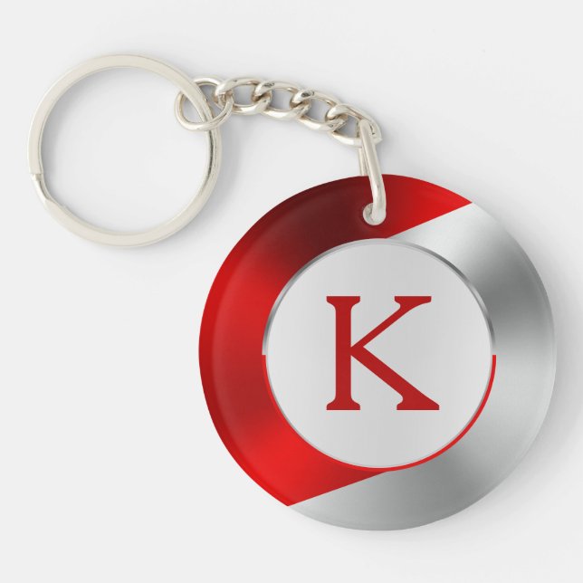 Modern geometrisk design för rött och Silver (Framsidan)