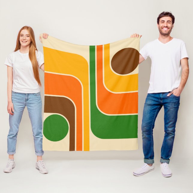 Modern geometrisk design i mitten av århundradet fleecefilt (På plats)