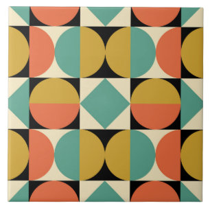 Modern geometrisk design i mitten av århundradet kakelplatta