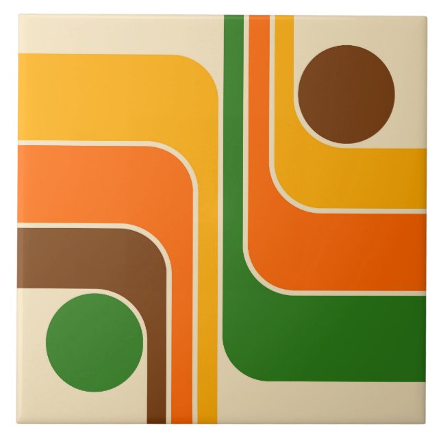 Modern geometrisk design i mitten av århundradet kakelplatta (Framsidan)