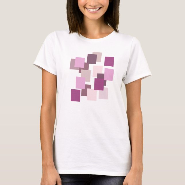 Modern geometrisk design i vin Färg T Shirt (Framsida)