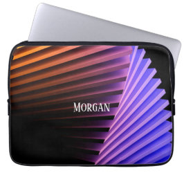 Modern geometrisk design, Vita Namn Laptop Fodral