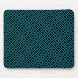 Modern geometrisk diamantmönster i djup teal musmatta