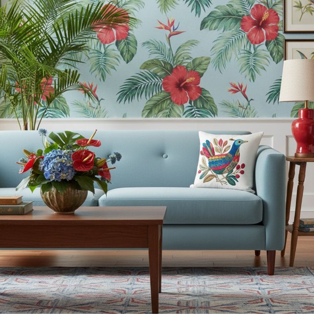  Modern geometrisk djurkonst abstrakt färgrik  Kudde (Skapare uppladdad)