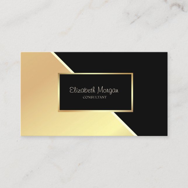 Modern Geometrisk, Elegant, Guld, Ram Visitkort (Framsida)