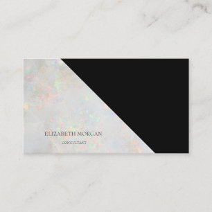 Modern Geometrisk, Elegant, Holografisk Opal Visitkort