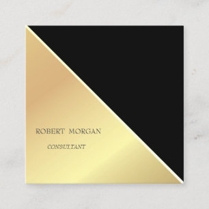 Modern Geometrisk, Enkel, Guld Fyrkantigt Visitkort
